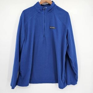 Columbia Blue 1/4 Zip Pullover Long Sleeve Fleece Mens Size XLT
